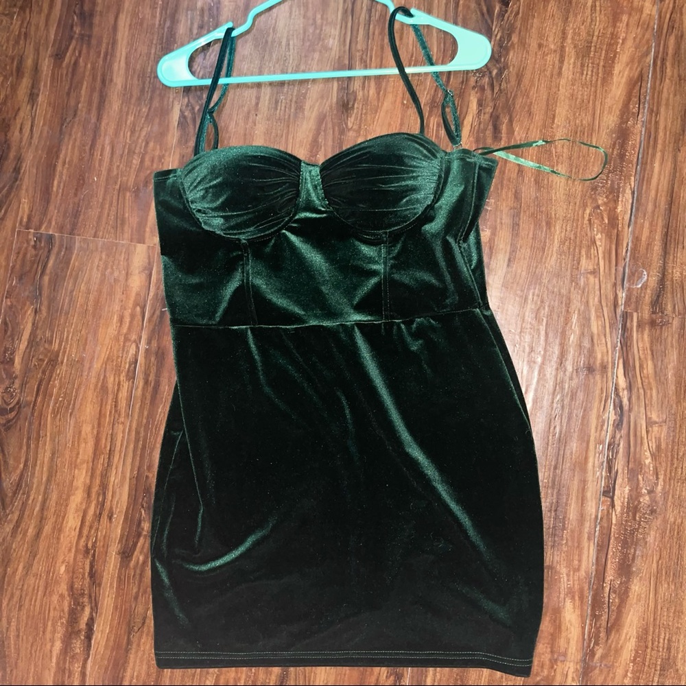 Windsor velvet green mini dress